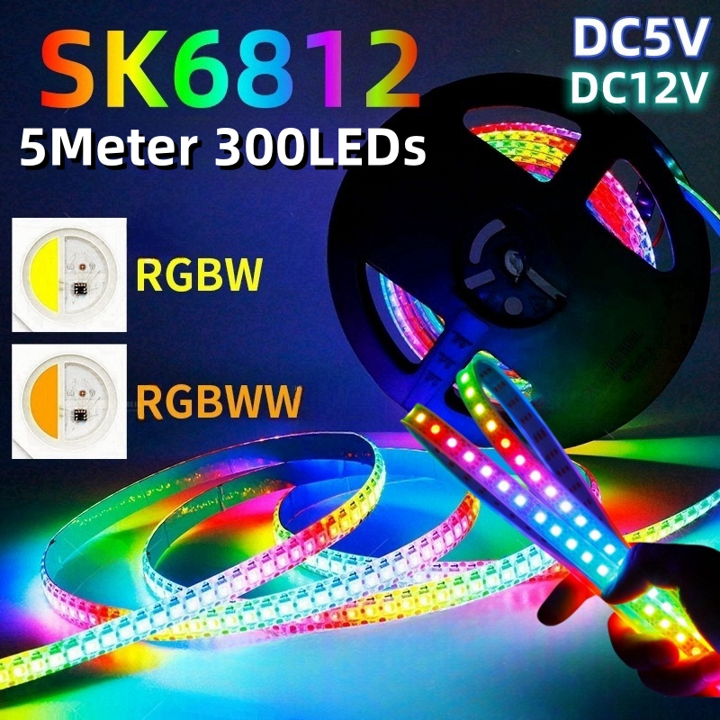 Smart Home Living Room - 5M Smart DC5V/ 12V SK6812 Striscia