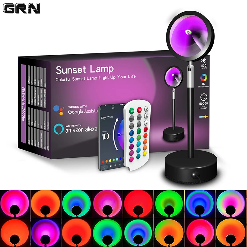 Smart Home Matter - Smart LED Sunset Lamp Colorful change