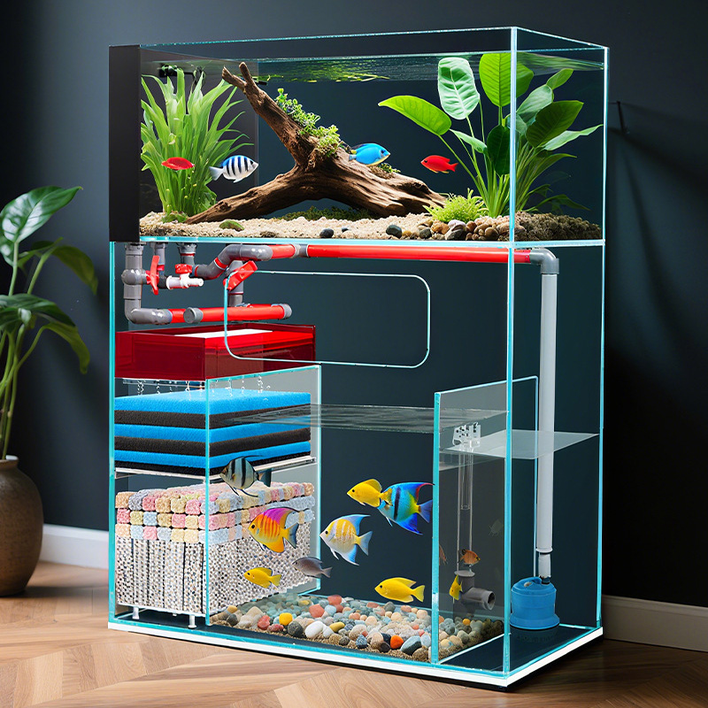 Smart Home Living Room - Acquario Moderno Intelligente a Doppio Strato