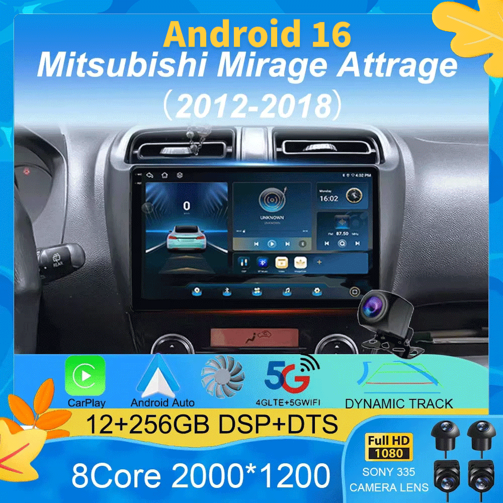 Smart Home Orvibo - Autoradio Android 16 per Mitsubishi Mirage