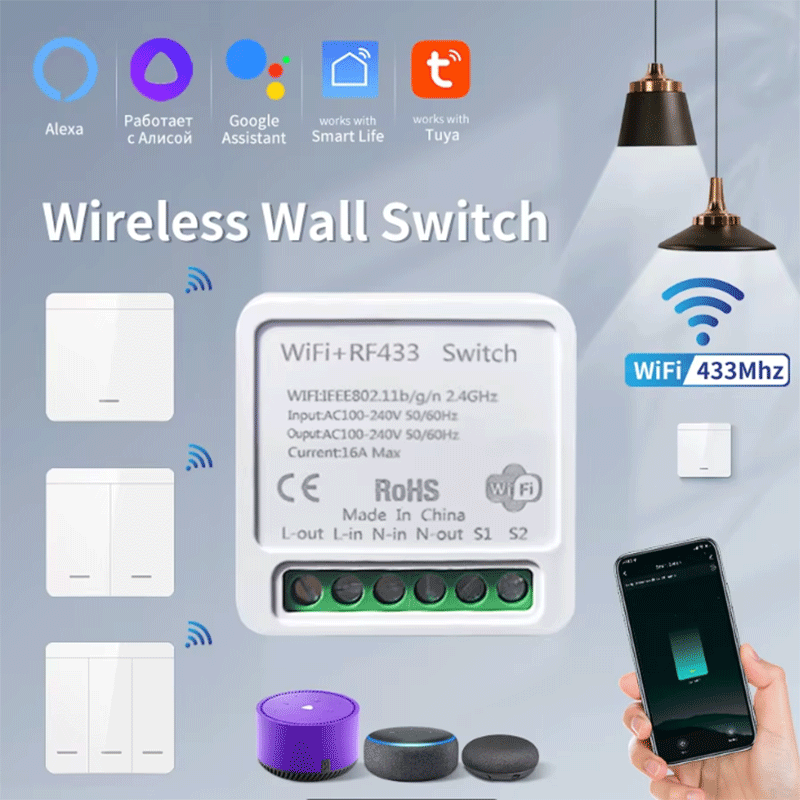 Smart Home Matter - Interruttore Luce Intelligente WiFi Tuya, Interruttore
