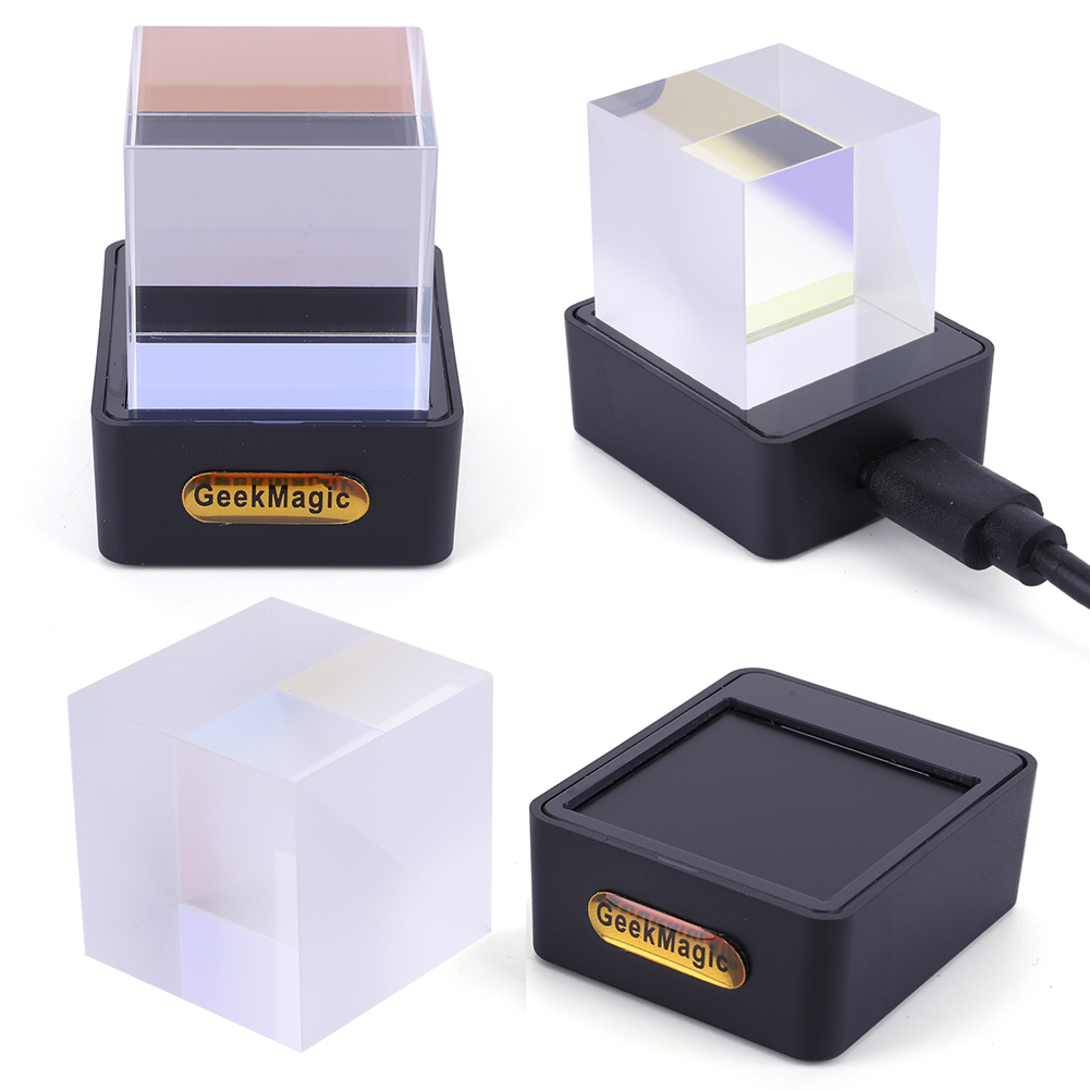 Smart Home Office - Cubo di Cristallo con Display Fotografico,