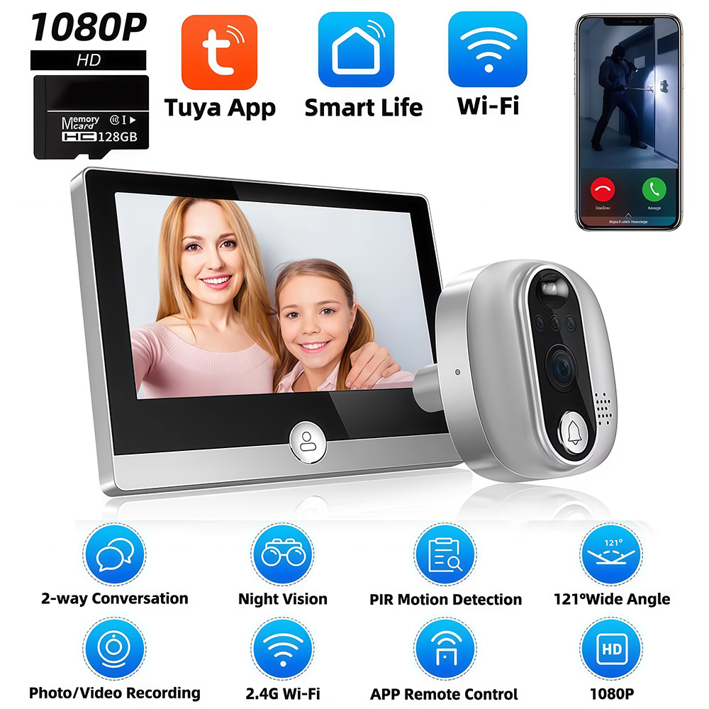 Smart Home Wiser - Tuya 1080P WiFi Campanello per porta