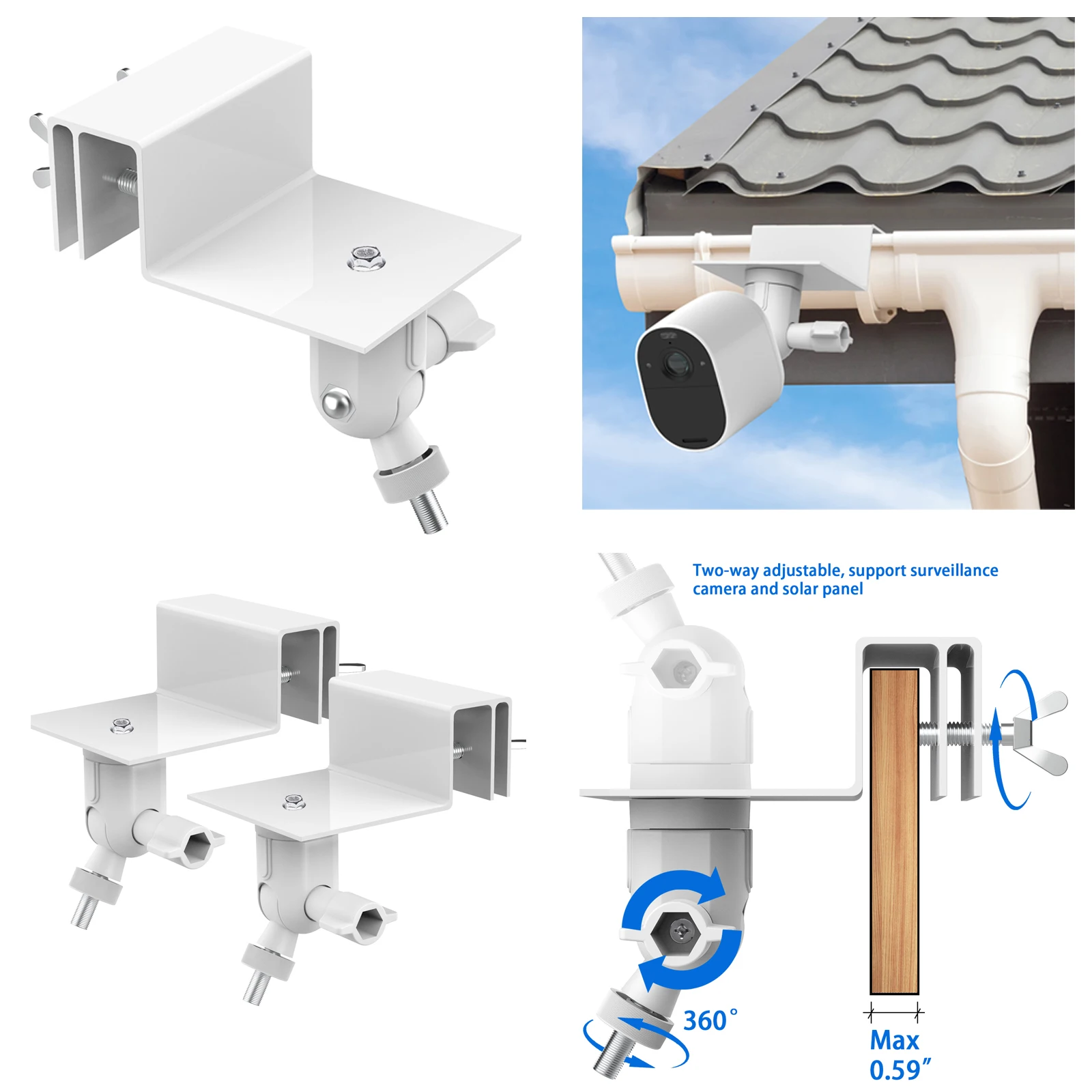 Video Doorbell - Supporto per grondaia resistente alle intemperie