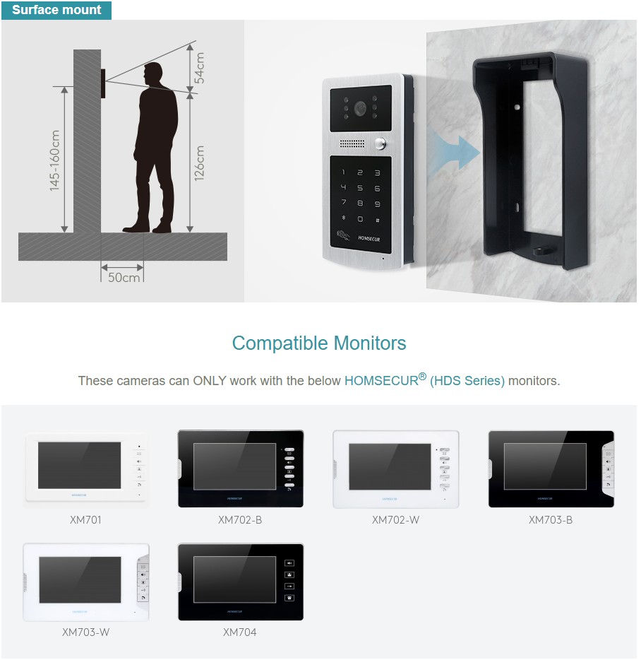 Video Doorbell - HOMSECUR XC004-S Telecamera da esterno con