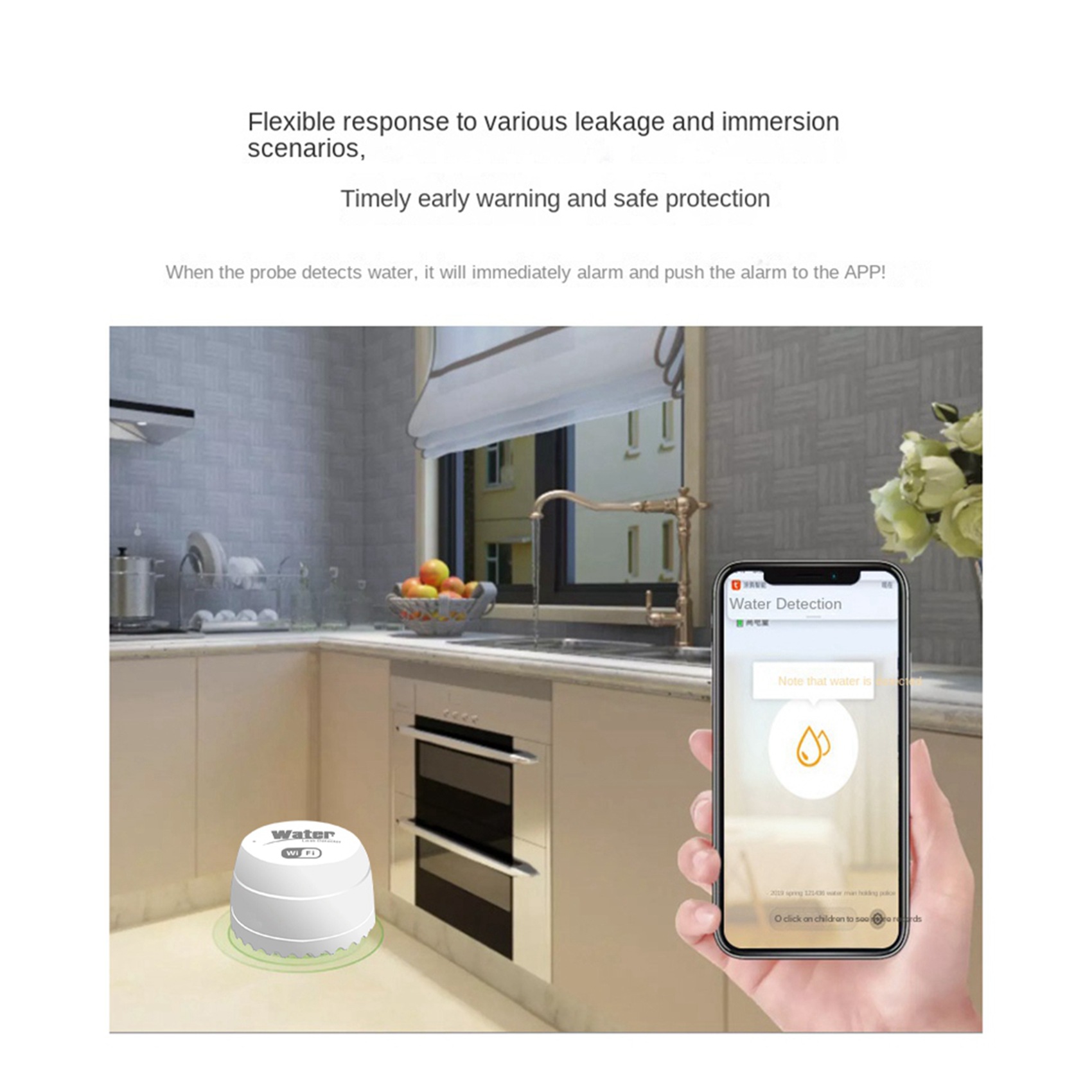 Wifi Water Sensor - ABKW-3X Rilevatore di Perdite d'Acqua Smart