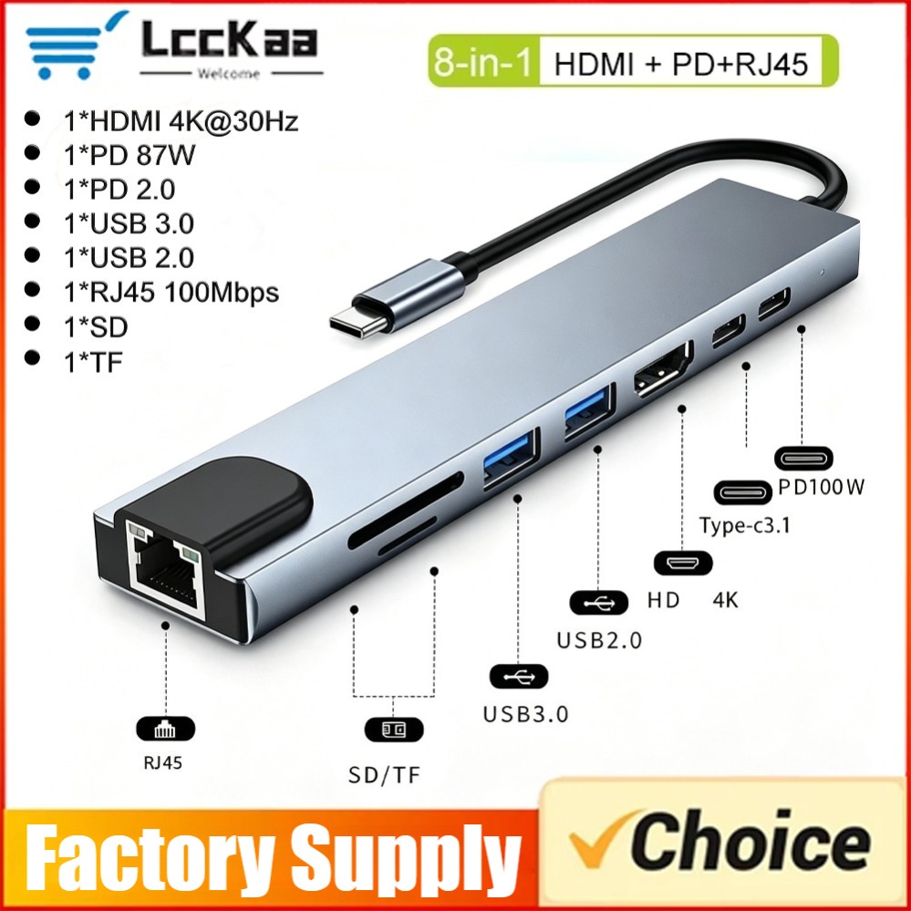 Smart Home Hub 2 - Hub USB C 8in1/2 7in1/2, Adattatore