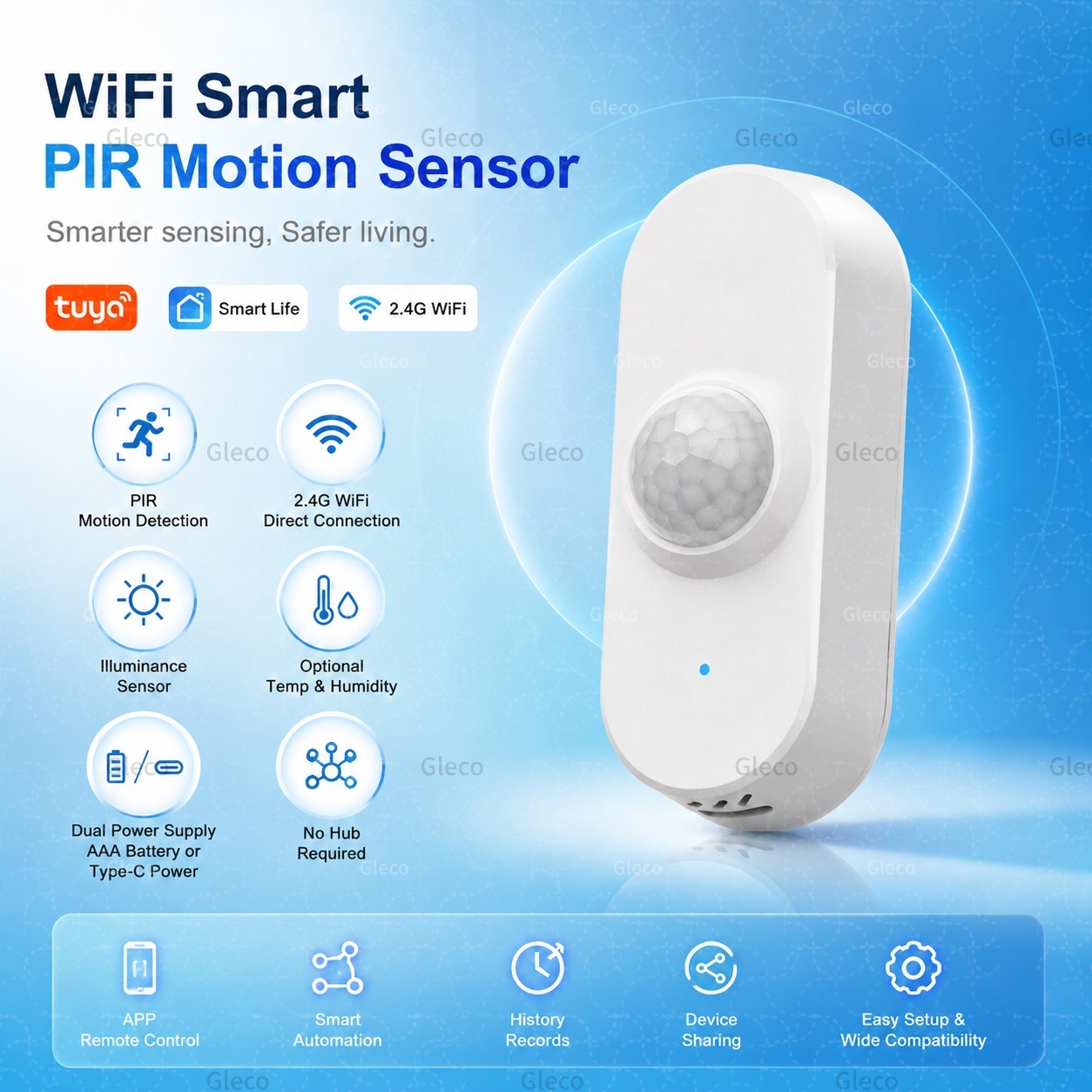 Smart Home Wiser - Sensore di Movimento PIR WiFi Tuya,
