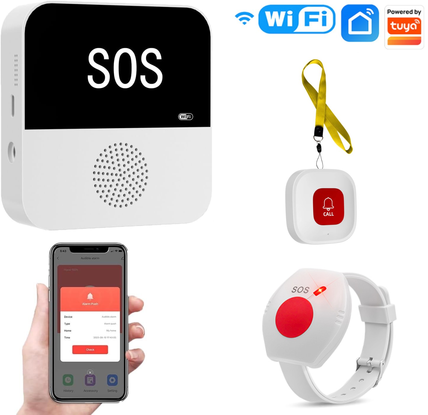 Tuya Wifi Socket - Cercapersone per anziani WiFi wireless Pulsante