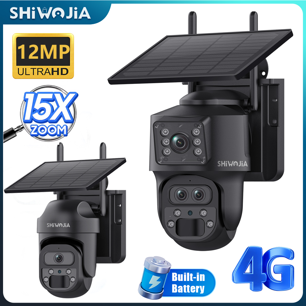 Smart Home Outdoor Camera - SHIWOJIA 15X ZOOM Telecamera solare 4G