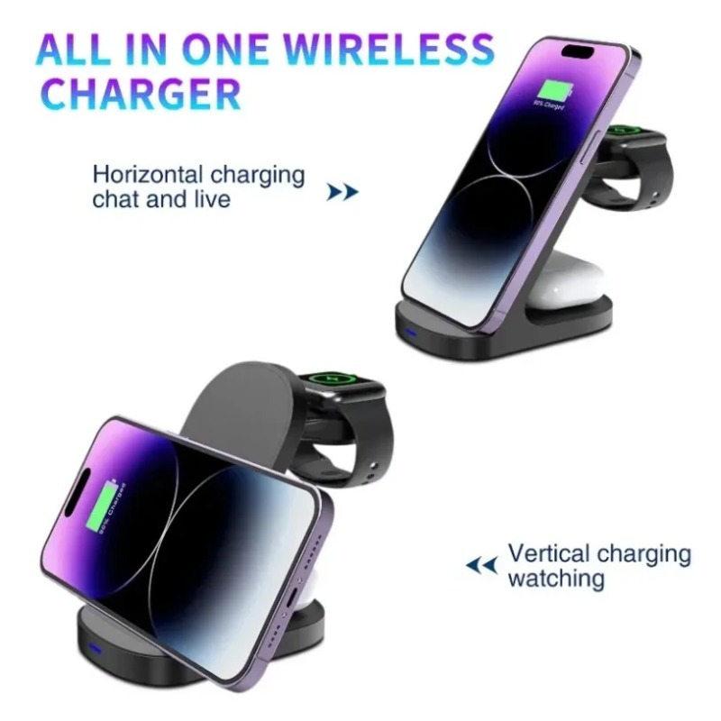 Smart Home Apple - Caricatore Wireless 3 in 1 Resistente,