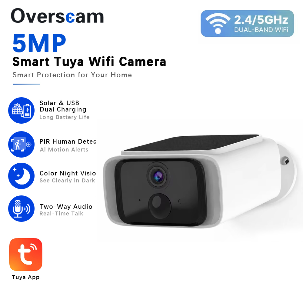 Smart Home Outdoor Camera - Telecamera di sicurezza solare Tuya 5MP