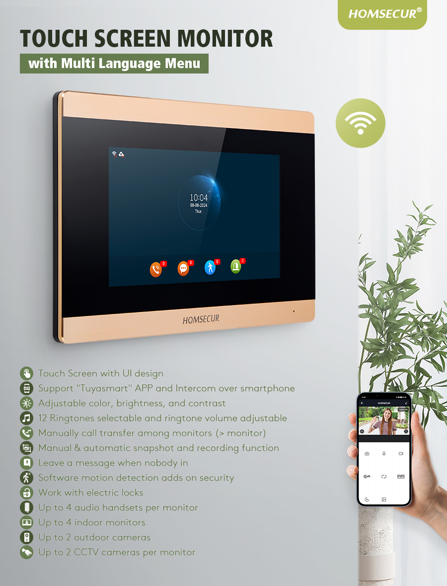 HOMSECUR BA15D-G Monitor Inter - Video Doorbell recensione e prezzo