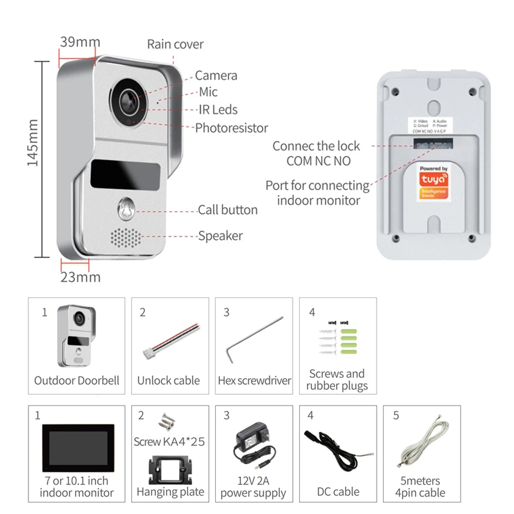 Videocitofono, 10.1 Pollici, H - Video Doorbell recensione e prezzo