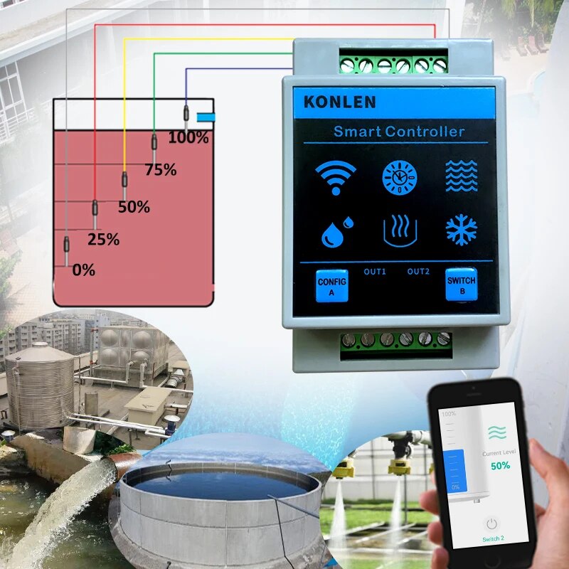 KONLEN Tuya sensore di livello - Wifi Water Sensor recensione e prezzo