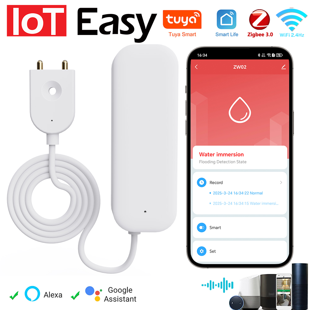 Tuya WiFi ZigBee Sensore acqua - Wifi Water Sensor recensione e prezzo